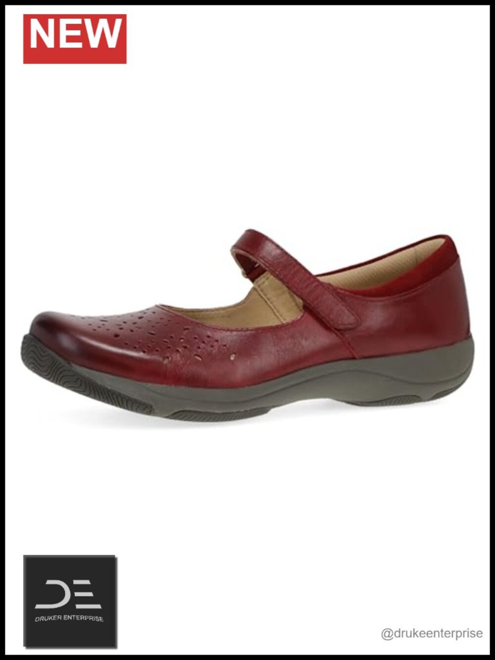 Women's Mary Jane Flats Leather Perforated Comfort Slip Resistant Shoes